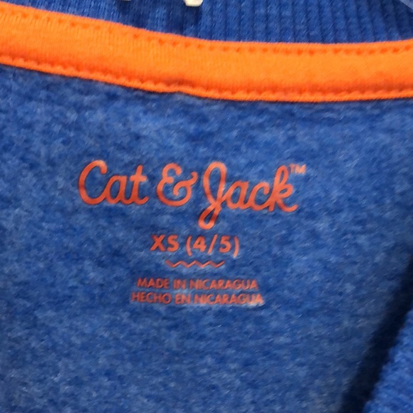 Cat & Jack sweatshirt Boys size XS 4 / 5 blue with orange GAME MODE on front NEW - Picture 3 of 6